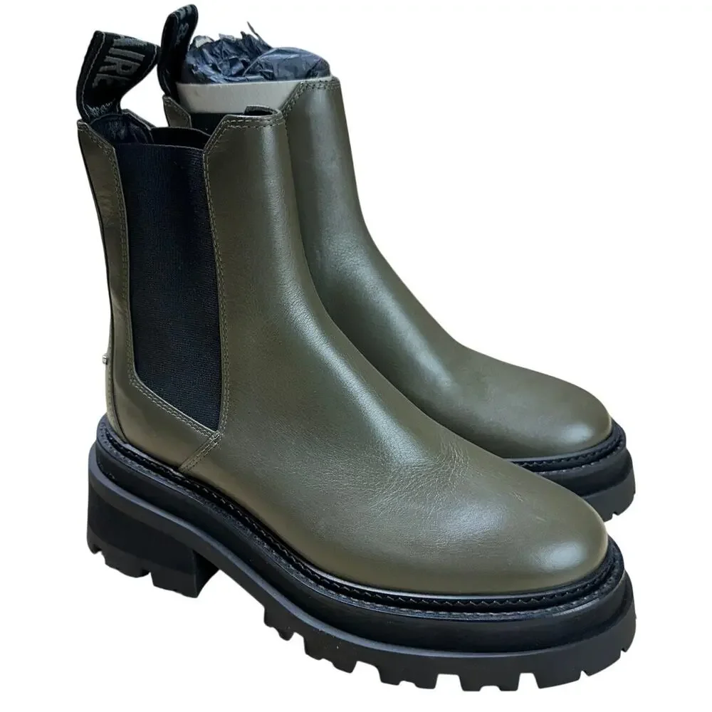 Zadig & Voltare Ride Chelsea Boot Green/Black Women's Size 36 (US 5) NWOB